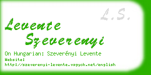 levente szeverenyi business card