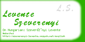 levente szeverenyi business card